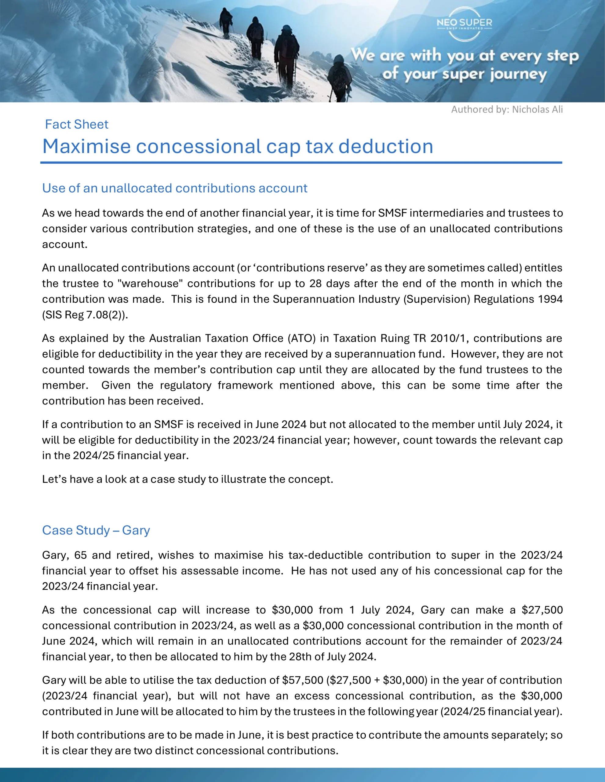 Maximize concessional cap tax deductions-1