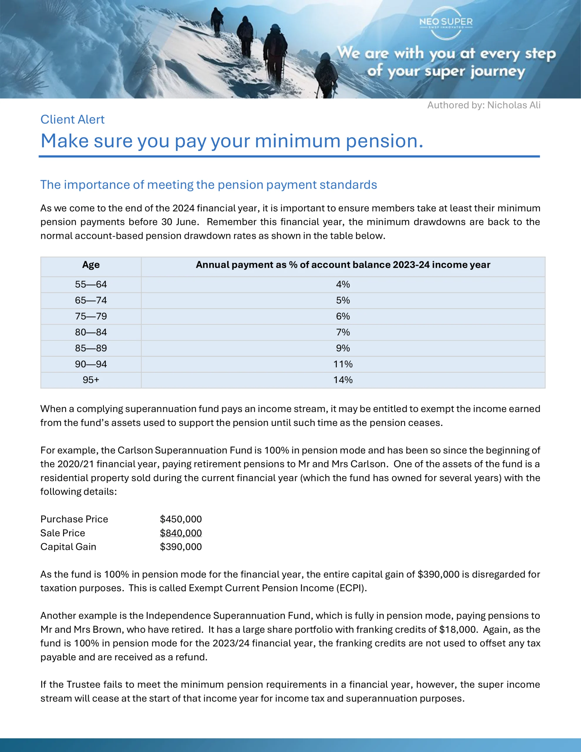 Neo Super Client Alert - Make sure you pay your minimum pension-1