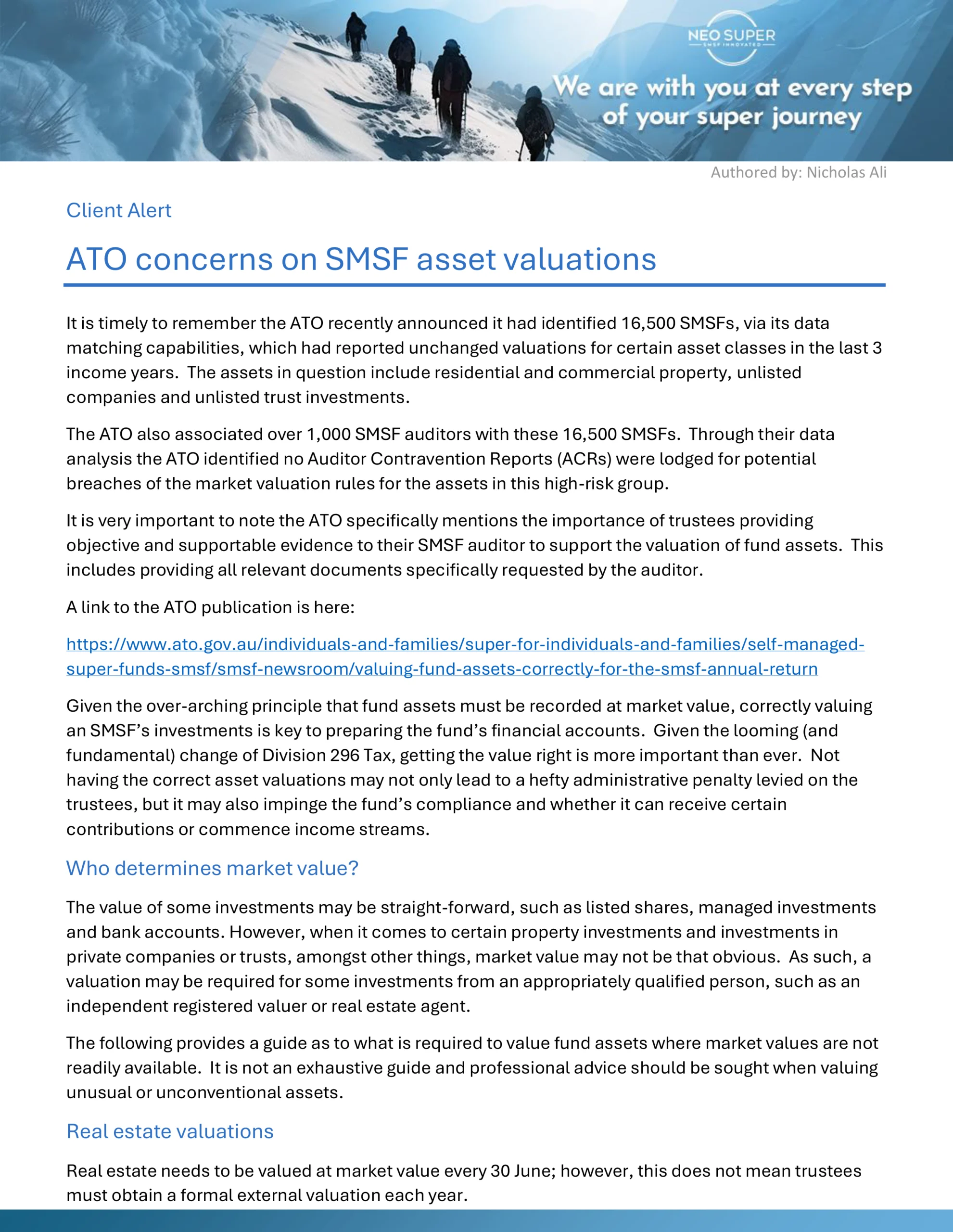 NeoSuper Client Alert - The importance of valuing a fund's assets as at 30 June 2024 (amended by Nick 20 June 2024)-1