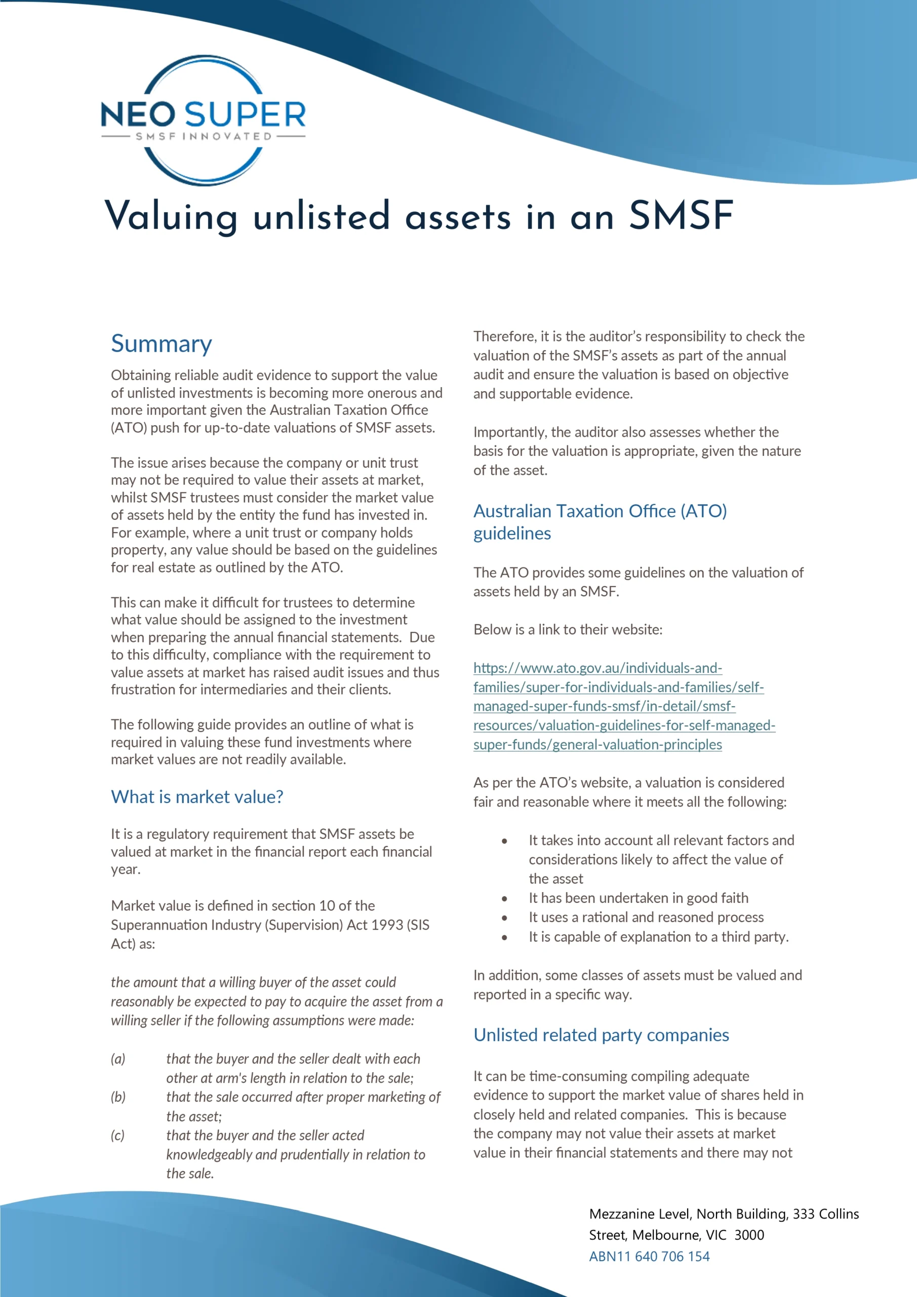 How to value unlisted assets in an SMSF