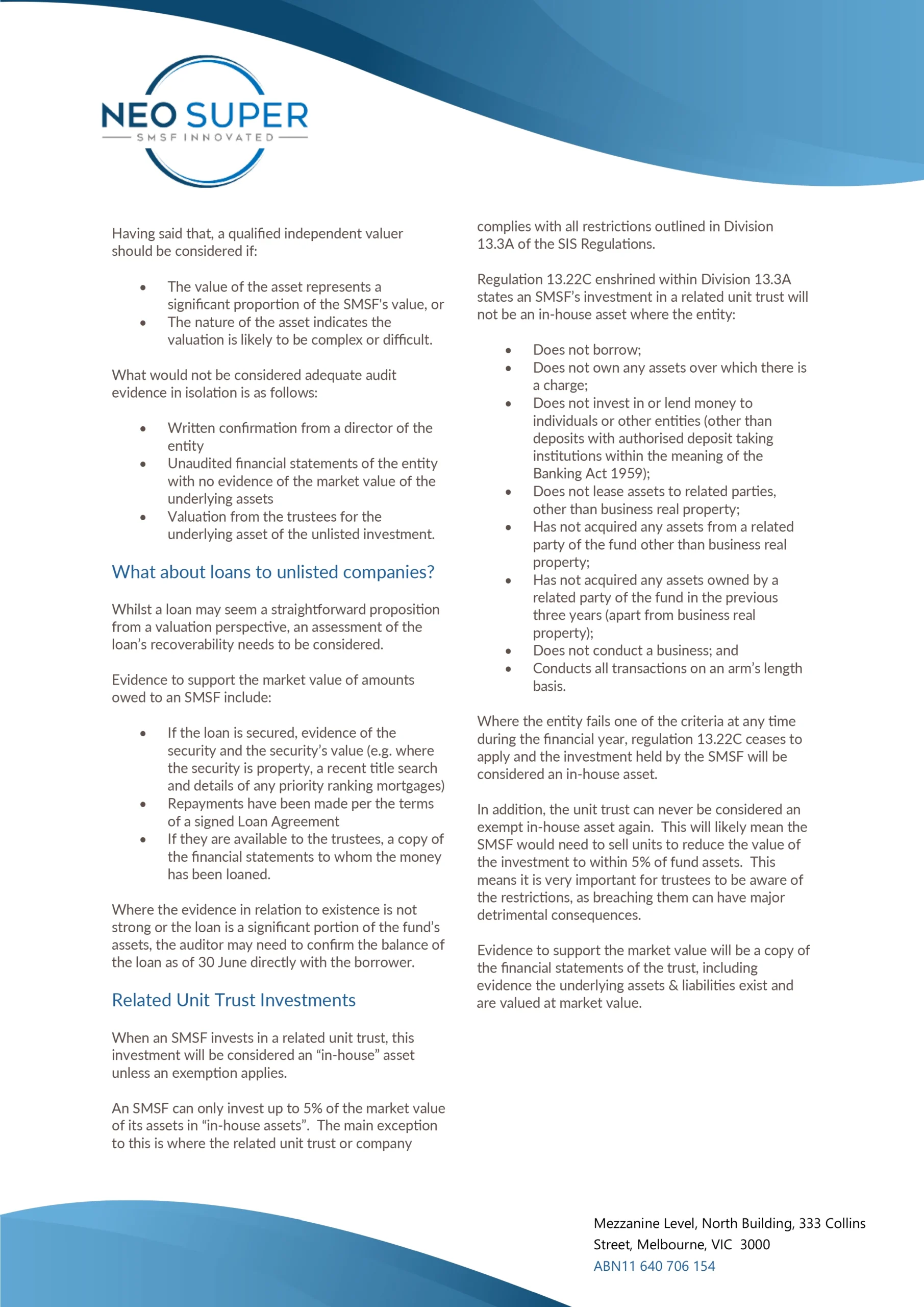 How to value unlisted assets in an SMSF